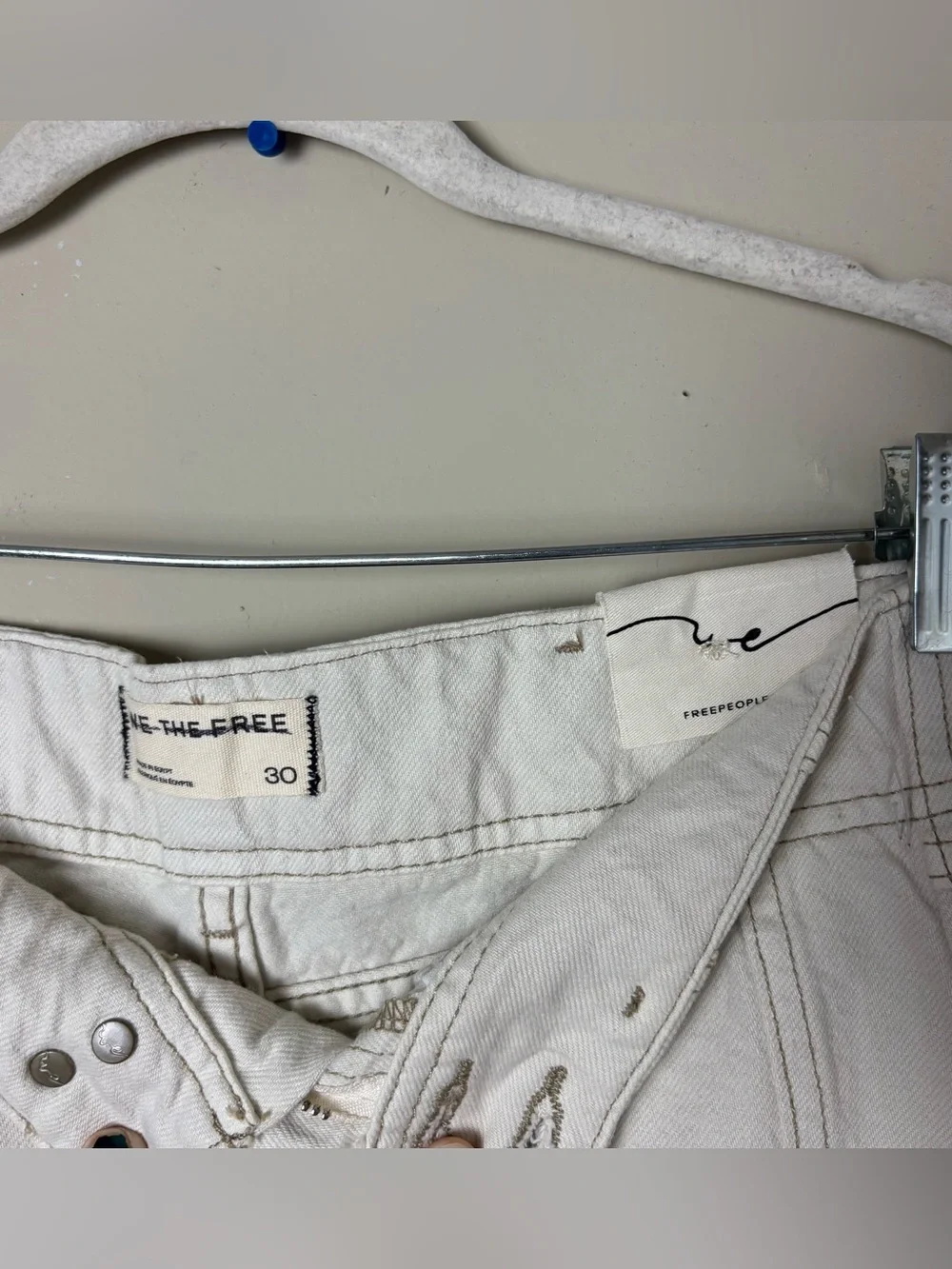 NEW Free People We The Free Aster Straight Leg Jeans size 30 Cream off white